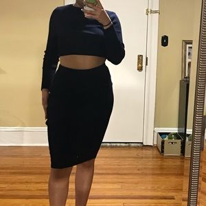 Navy Blue Ribbed Set